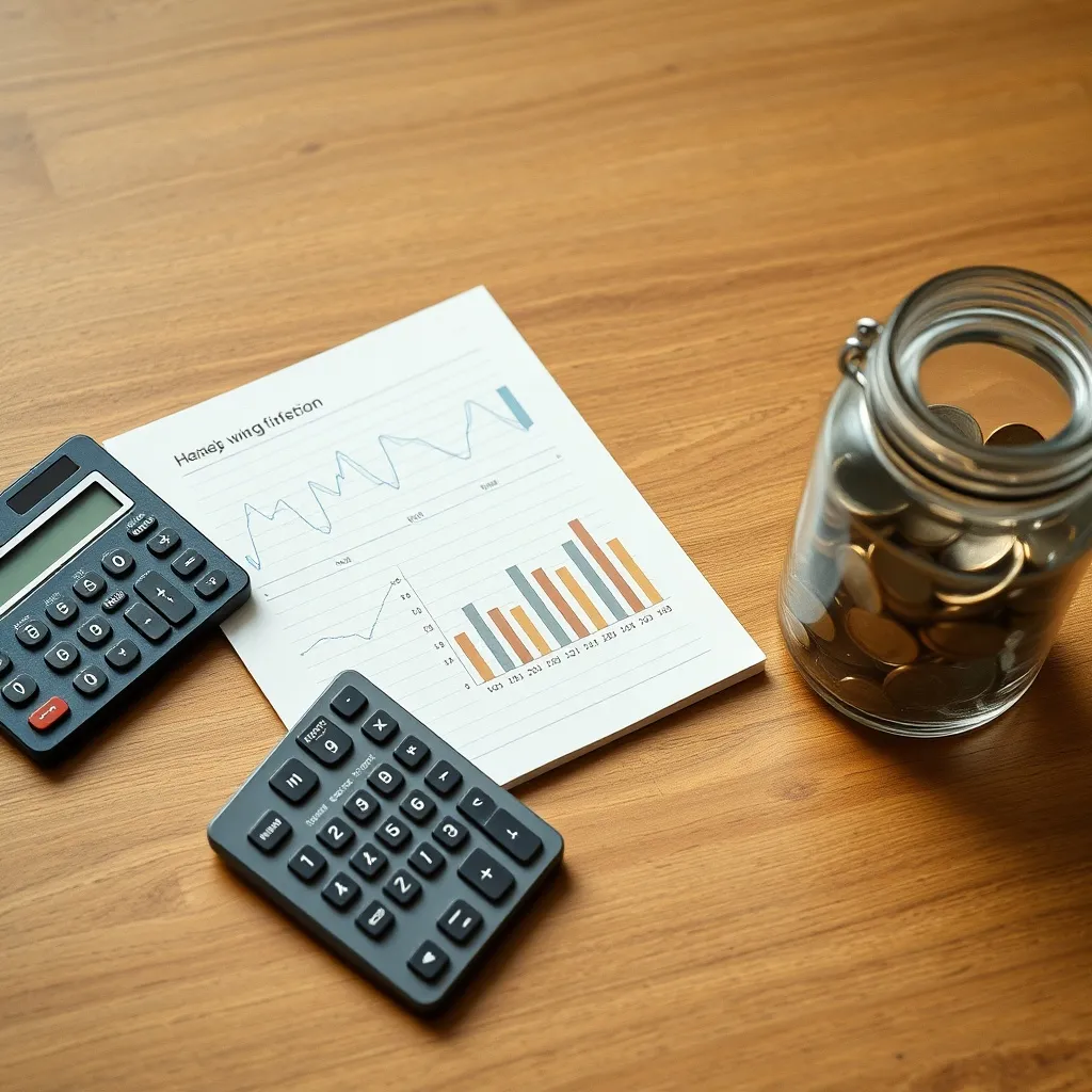 A minimalist, high-quality photograph of a wooden desk with
